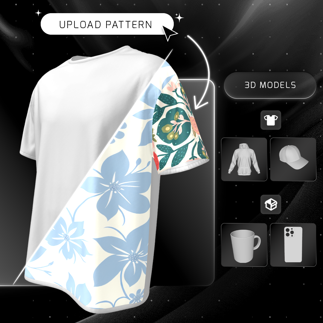 3D mockup of clothing, showcasing realistic fabric designs and apparel visualizations.