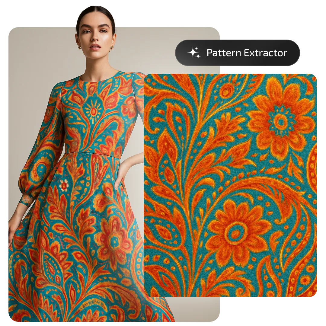 Pattern Extractor instantly extracts textile patterns from any fabric photo.