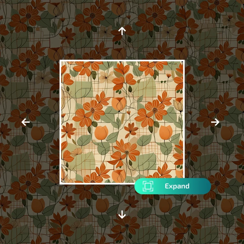 Seamless pattern and image expansion using AI Expand Tool without quality loss
