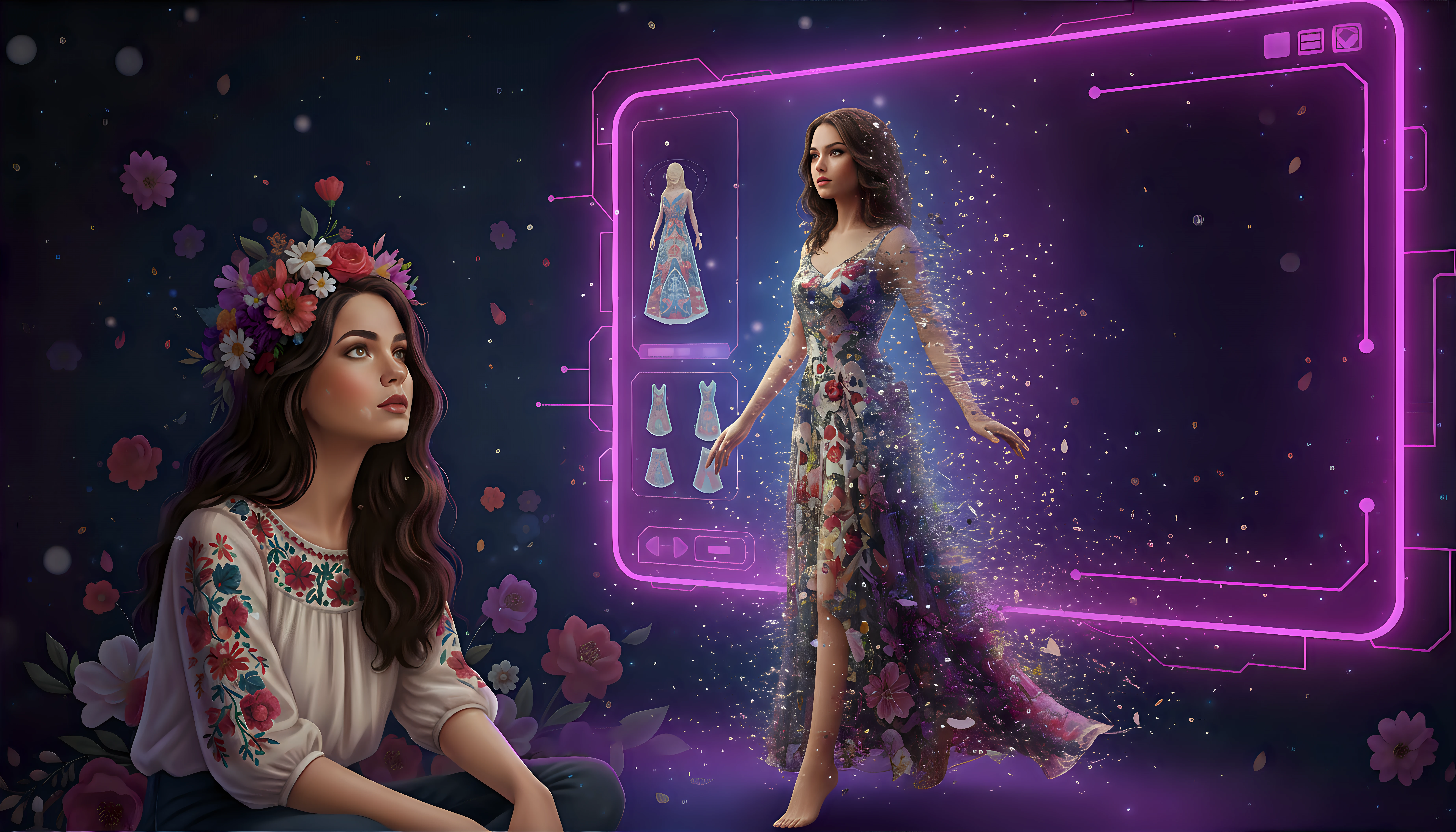 AI textile pattern generator creating seamless fabric design